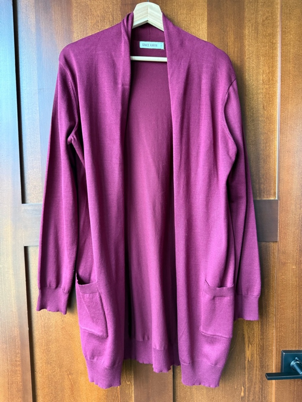 Women’s Grace Karin Merlot Open Cardigan Size Large